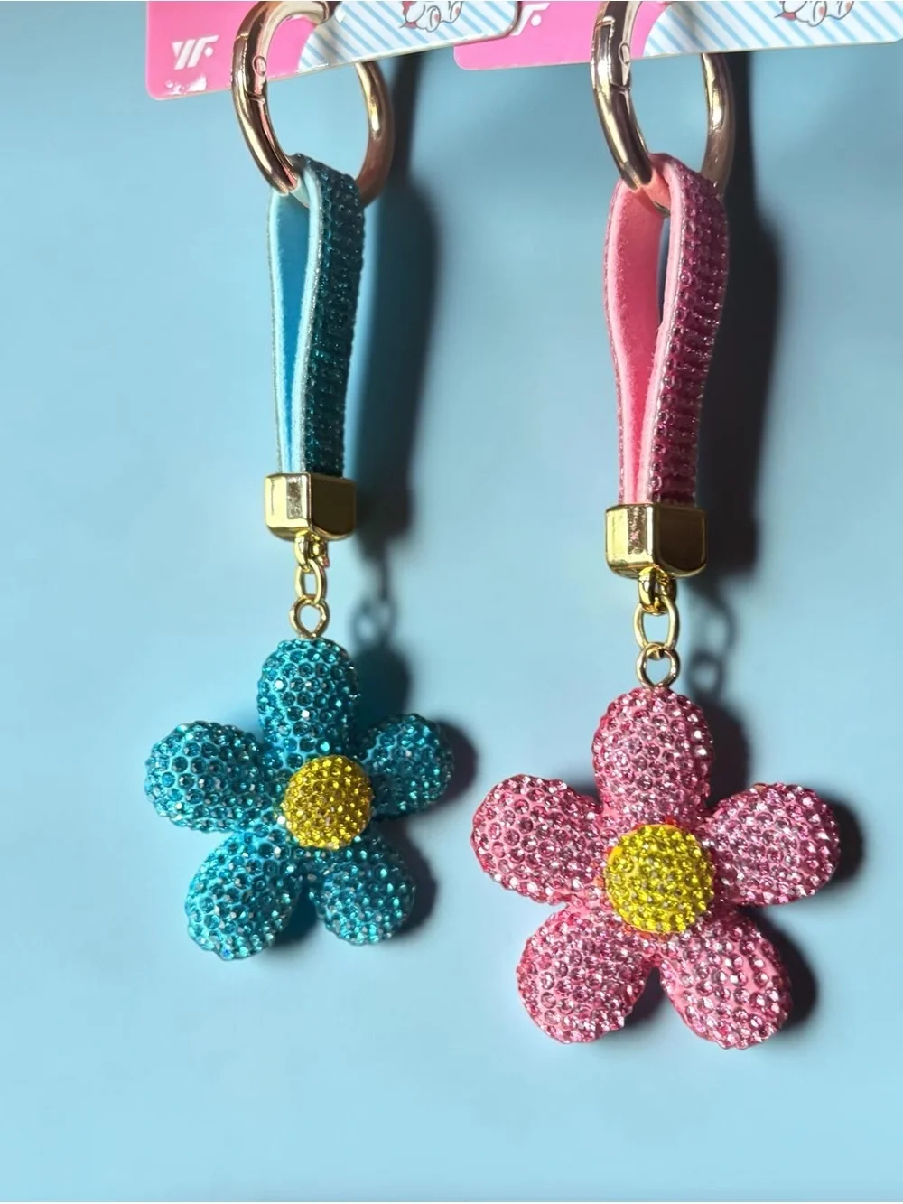 Glitter Flower Keychain Charms (Set of 2)